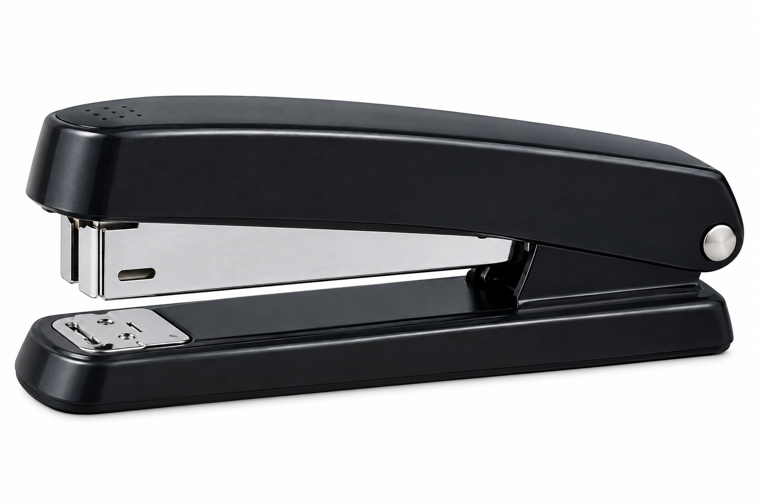 sleek black and chrome stapler